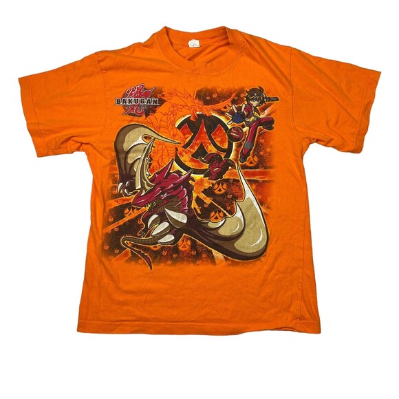 Bakugan Battle Brawlers Anime TV Graphic Tee T-Shirt Orange Youth L 14/16 - Picture 1 of 4